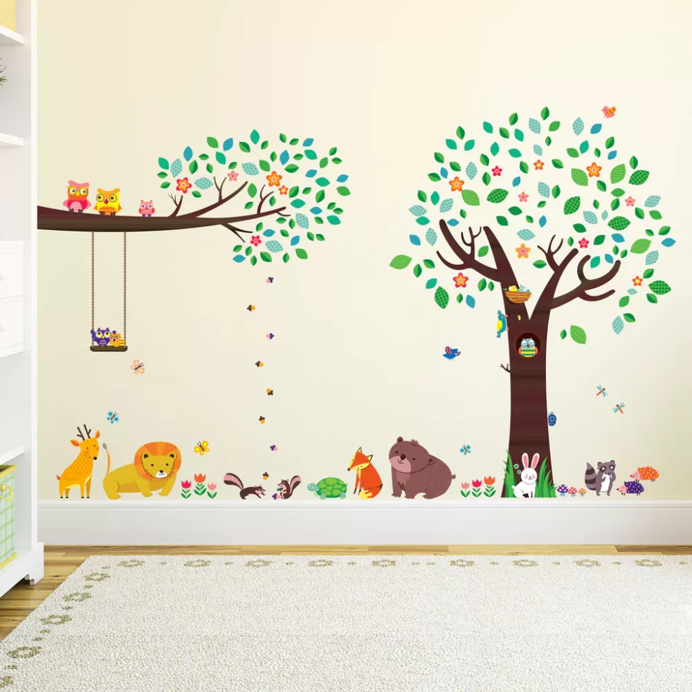 Decowall Veliko drvo sa životinjskim prijateljima