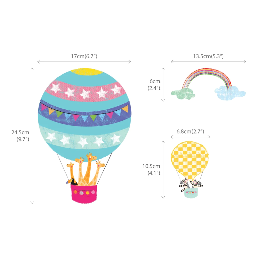 Decowall Baloni na vrući zrak i životinje - Slika 3