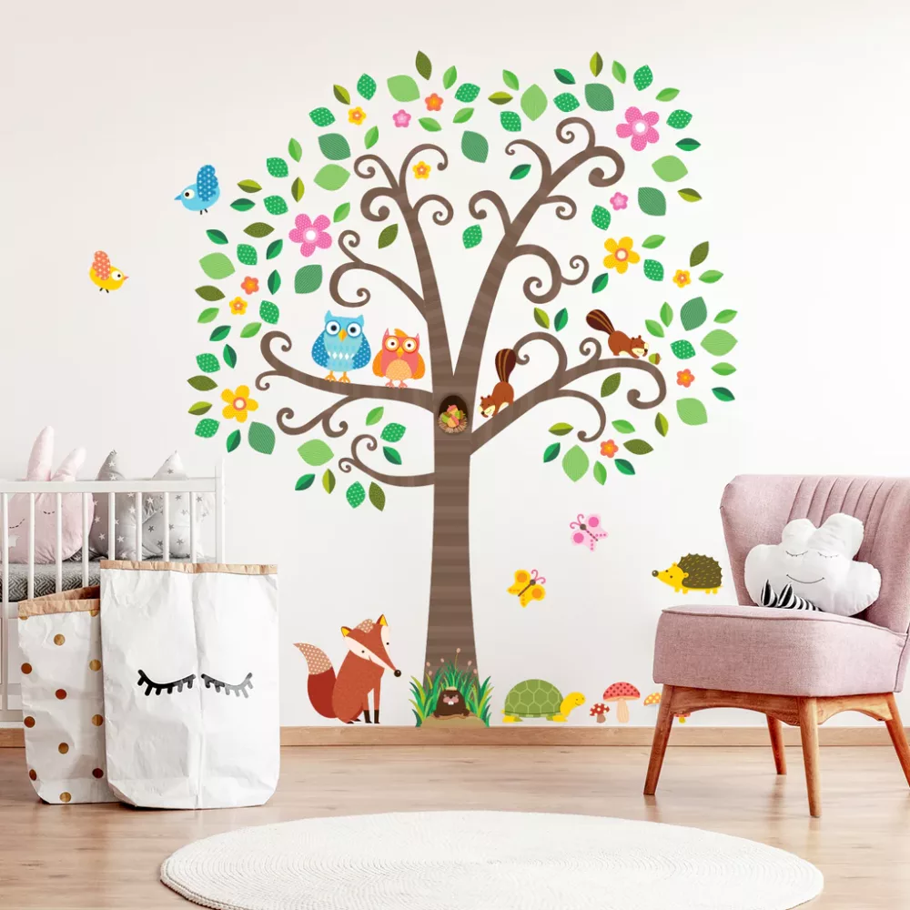 Decowall Drvo sa životinjama veliki set