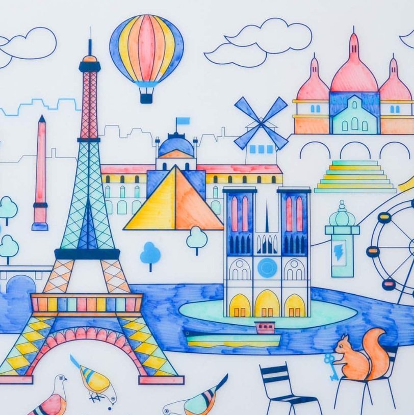 Super Petit silikonska podloga Paris + narukvica +5markera - Slika 3