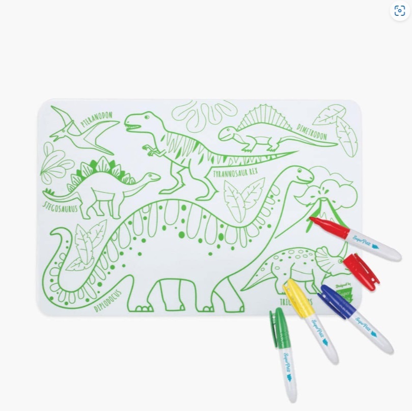 Super Petit MINI silikonska podloga Dino + 4markera - Slika 5