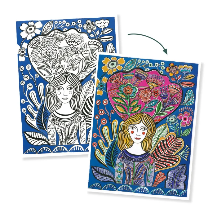 djeco mapa za bojanje cvijeće