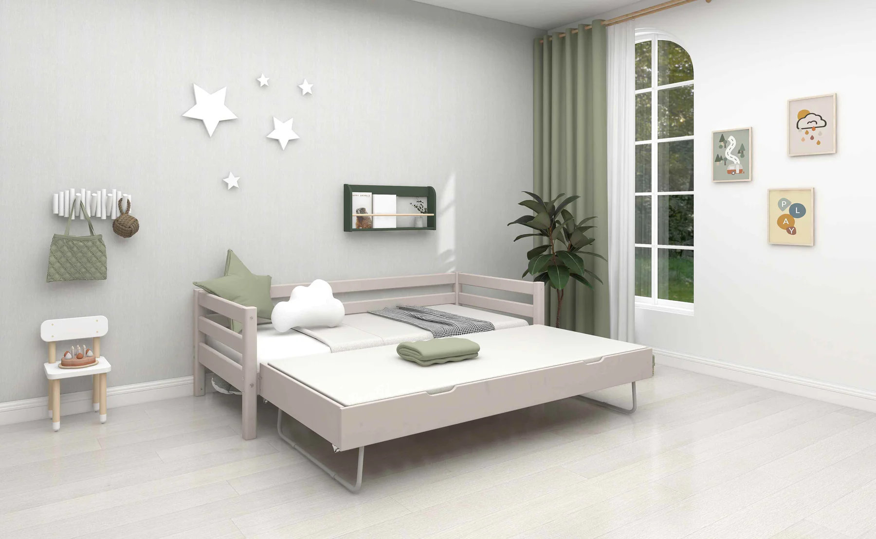 FLEXA Single bed s pomoćnim krevetom