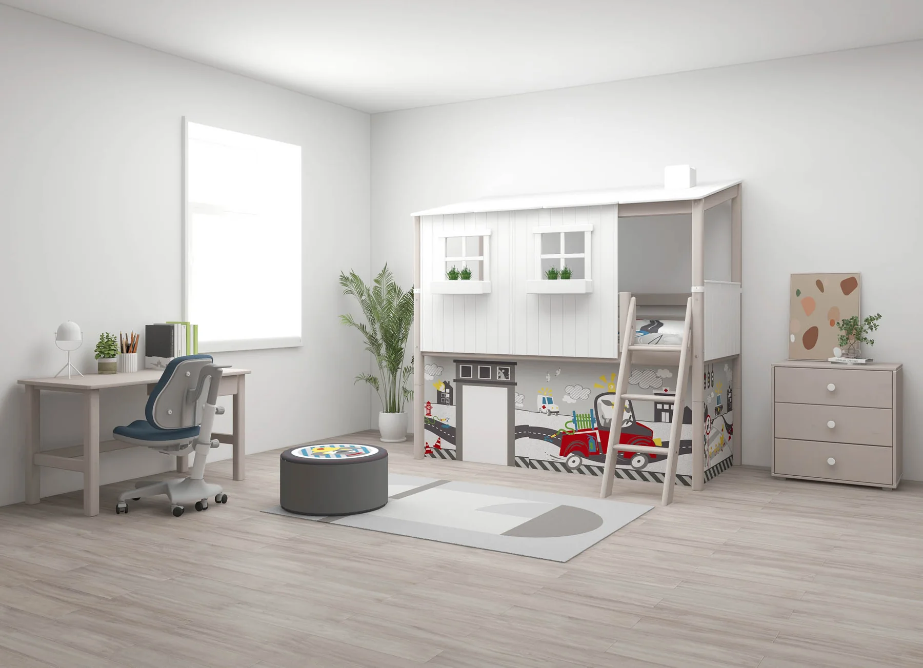 FLEXA Mid-high Krevet s Kućicom