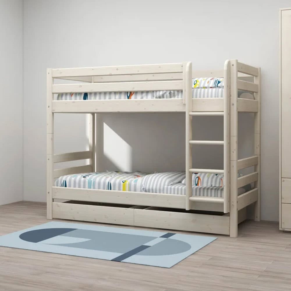 FLEXA Krevet na kat s ravnim ljestvama i ladicama