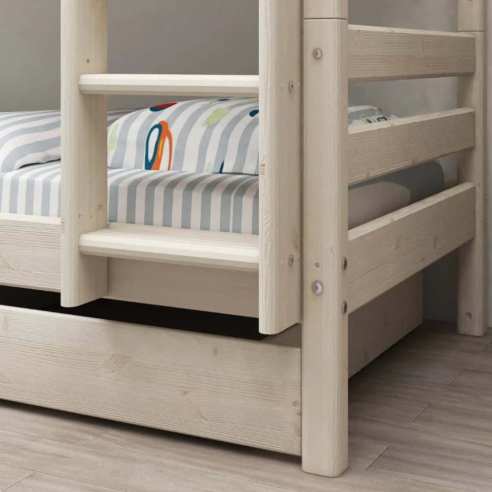 FLEXA Krevet na kat s ravnim ljestvama i ladicama