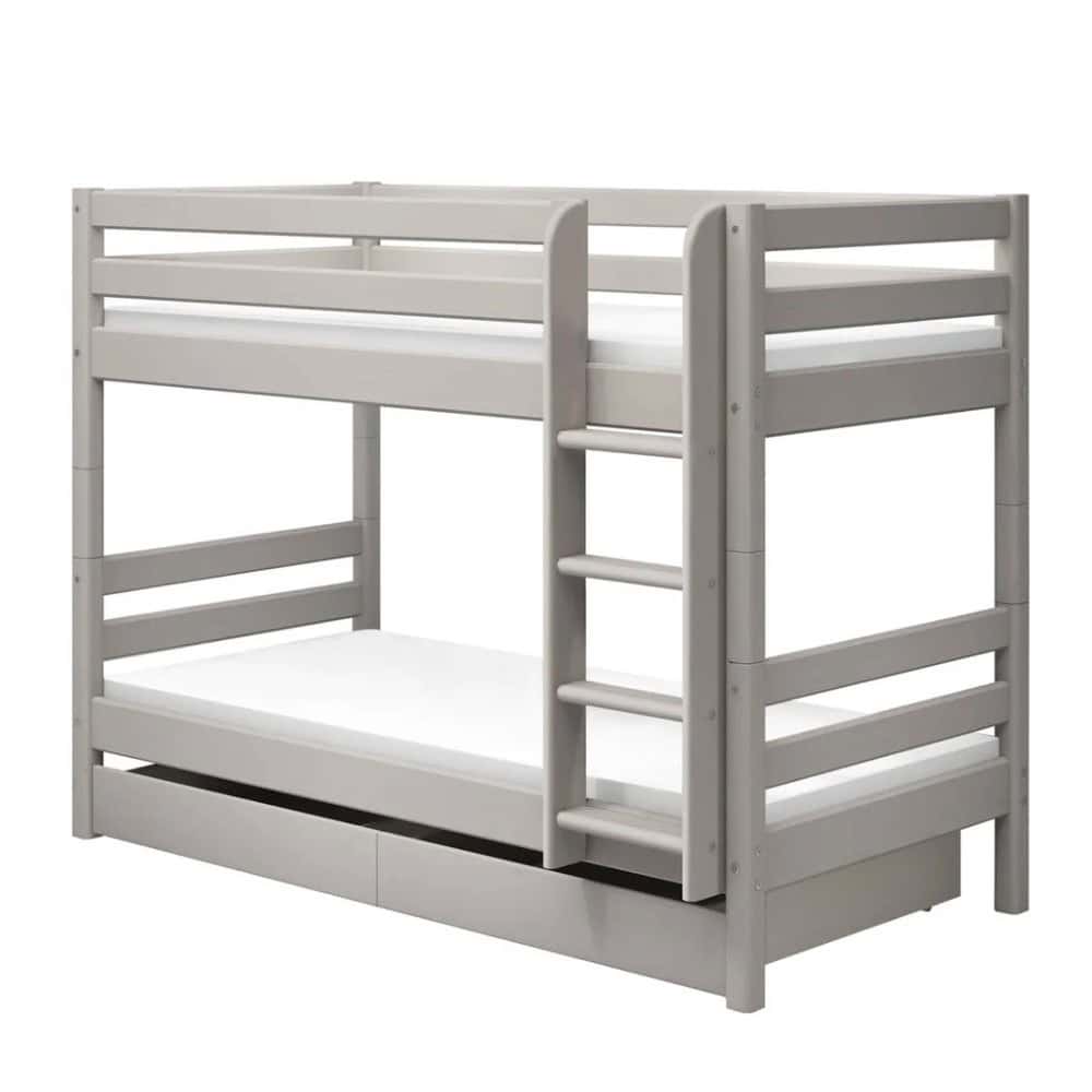 FLEXA Krevet na kat s ravnim ljestvama i ladicama