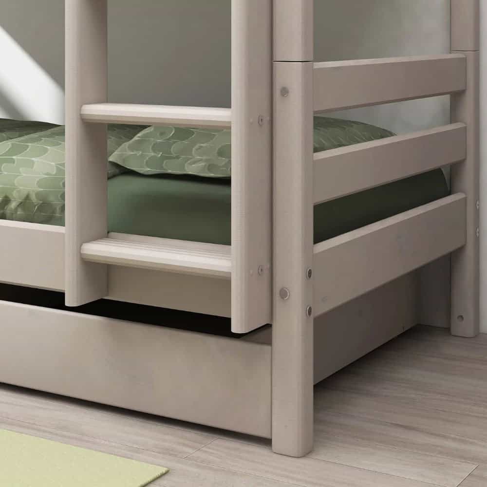 FLEXA Krevet na kat s ravnim ljestvama i ladicama