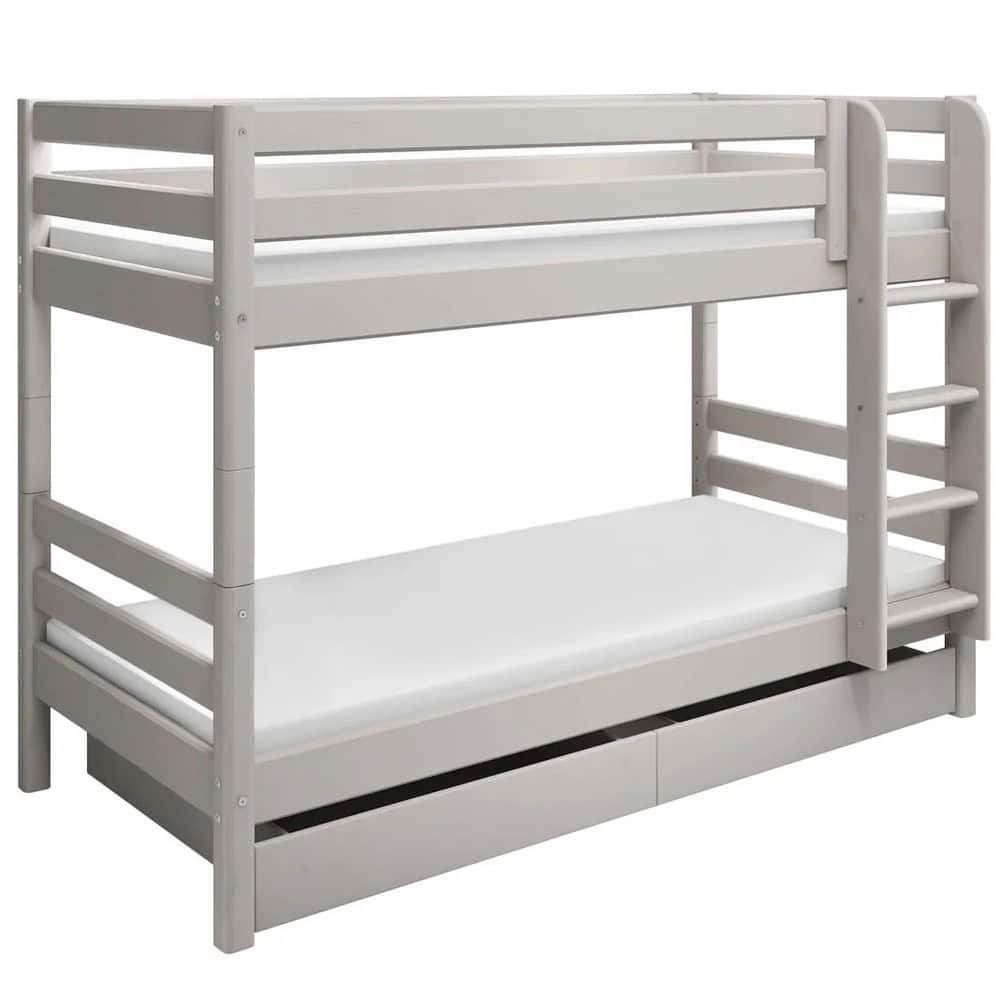 FLEXA Krevet na kat s ravnim ljestvama i ladicama