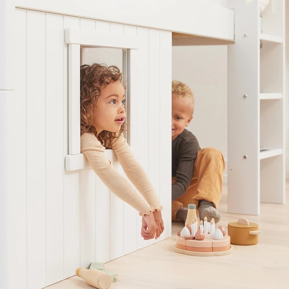 FLEXA White Mid-high Krevet Treehouse s ravnim ljestvama