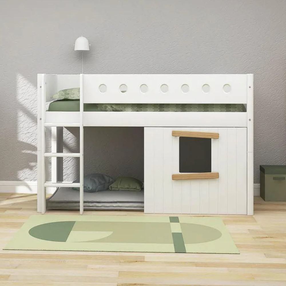 FLEXA White Mid-high Krevet Treehouse s ravnim ljestvama
