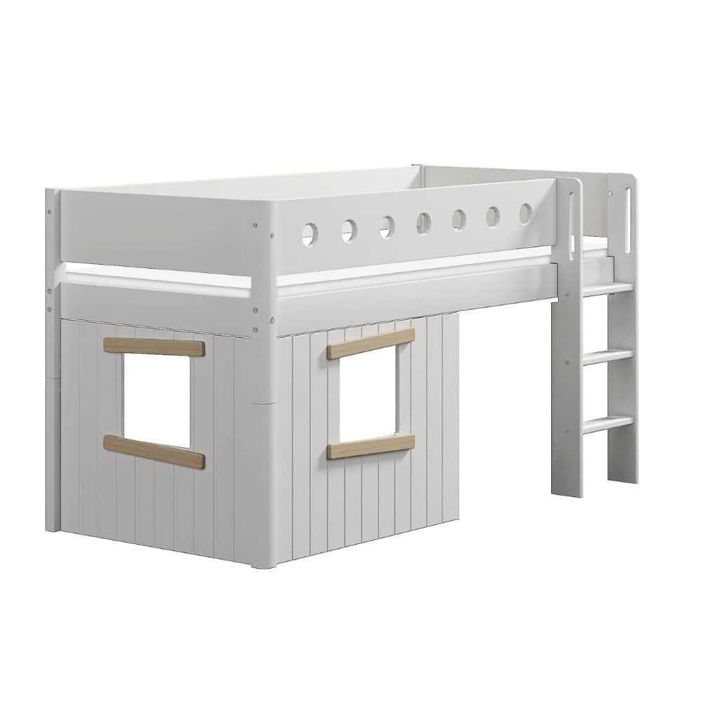 FLEXA White Mid-high Krevet Treehouse s ravnim ljestvama