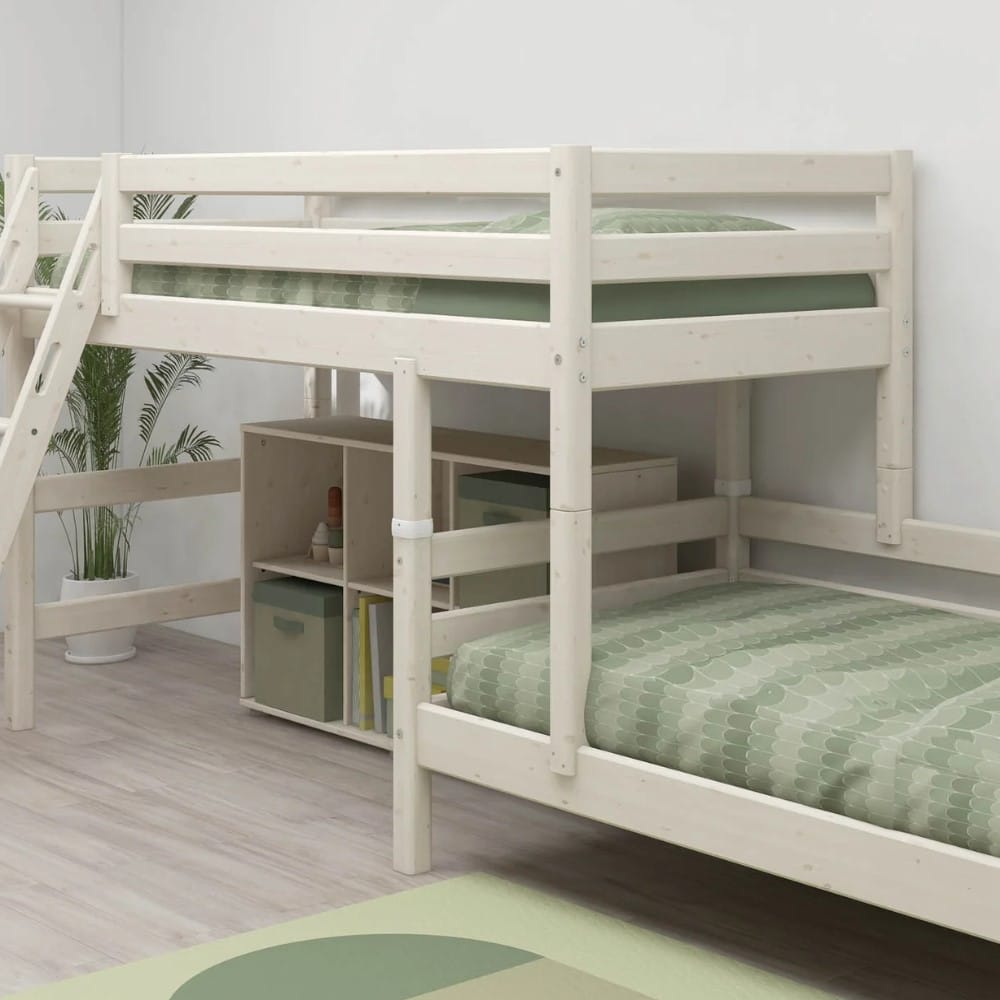 FLEXA Semi-high kutni krevet s kosim ljestvama 90x200