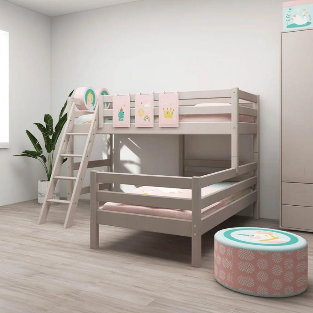 FLEXA Semi-high kutni krevet s kosim ljestvama 90x200