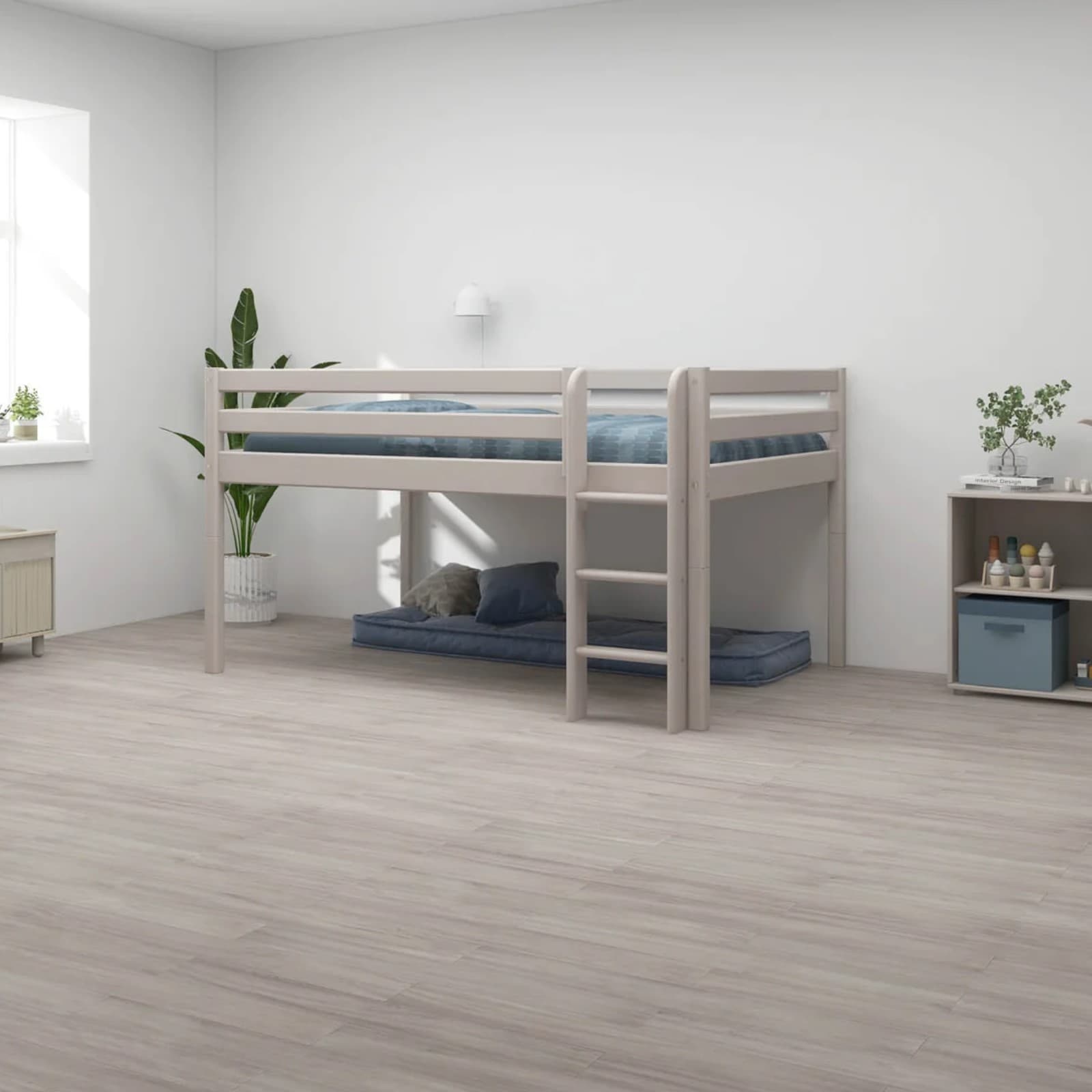 FLEXA Mid-high Krevet s ravnim ljestvama 140 x 200 cm