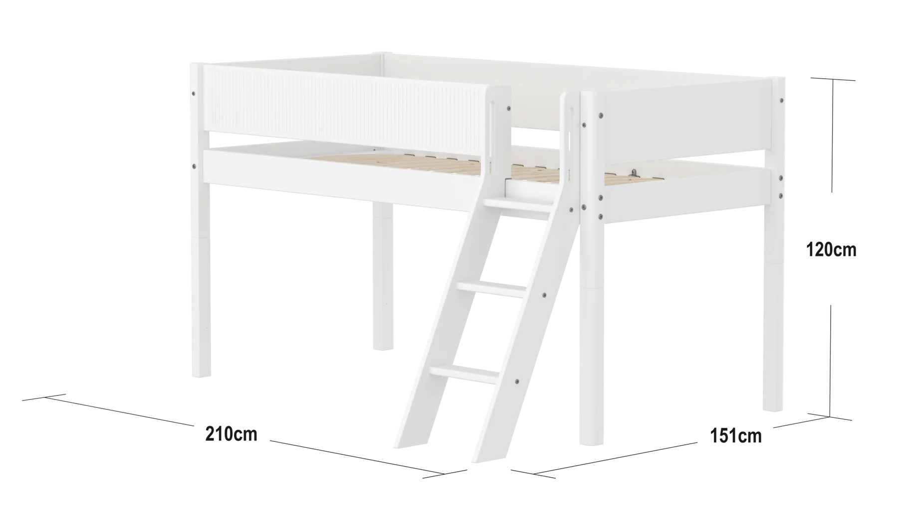 FLEXA WHITE mid-high s ogradicom i kosim ljestvama