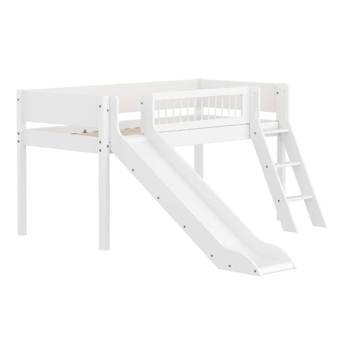 FLEXA WHITE mid-high s toboganom i kosim ljestvama - Slika 3