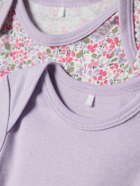 NAME IT Bodi Lila cvjetići 3kom - Slika 5