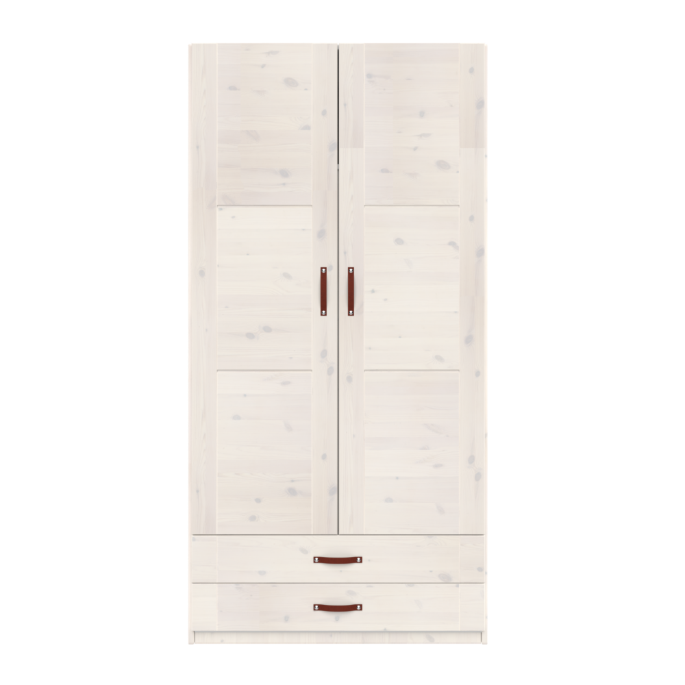 Ormar sa dvoje vrata, policama i ladicama 100cm whitewash