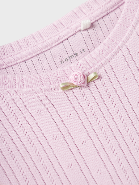 NAME IT Majica Slim s cvjetićem Roza - Slika 2