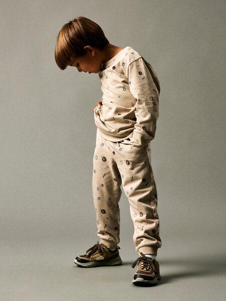 NAME IT Majica dugih rukava Svemir Taupe - Slika 5