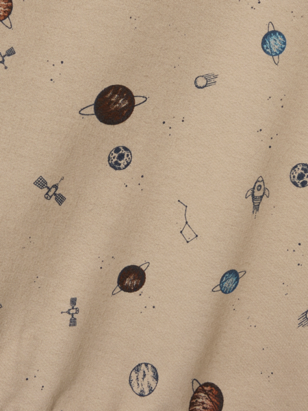 NAME IT Majica dugih rukava Svemir Taupe - Slika 2