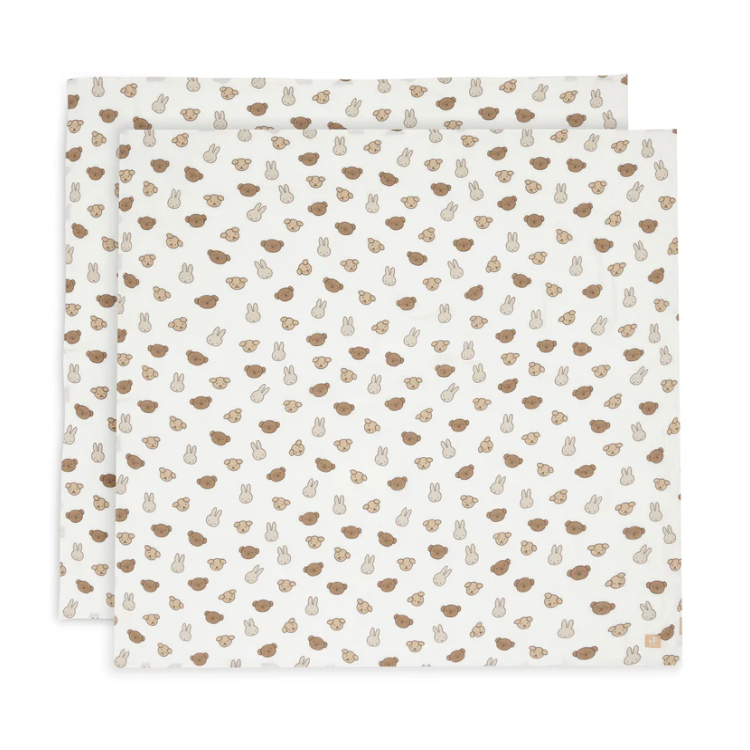 Jollein tetra pelene Miffy i prijatelji 115 x 115 cm 2 kom