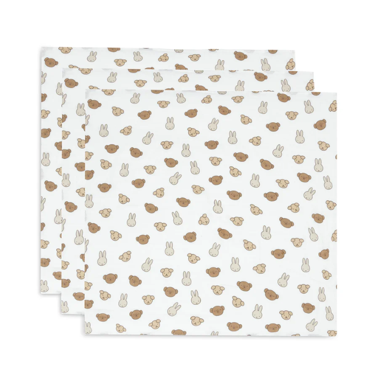 Jollein Tetra pelena Miffy i prijatelji 70 x 70 cm 3kom