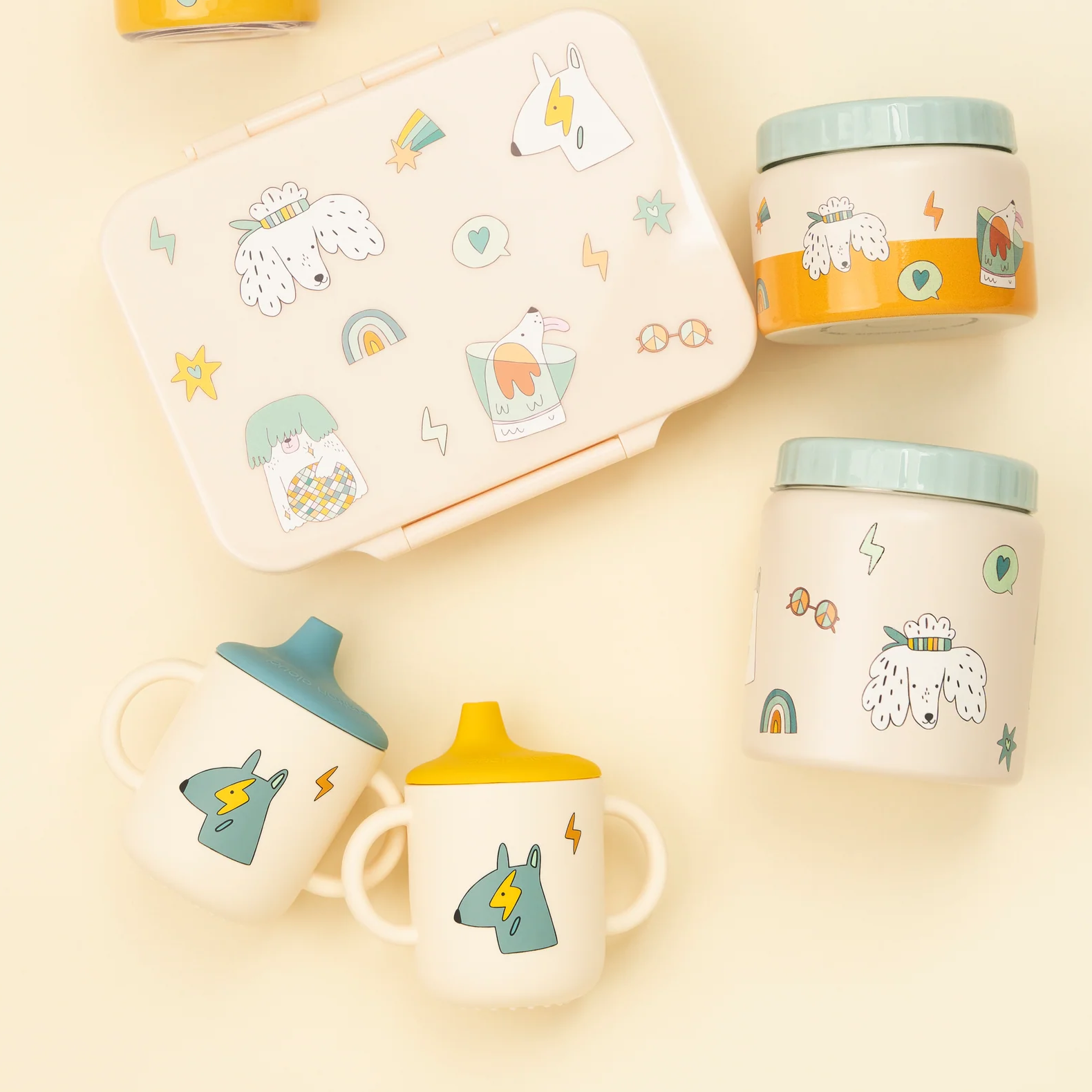 The Cotton Cloud Set silikonskih čašica Funky dogs