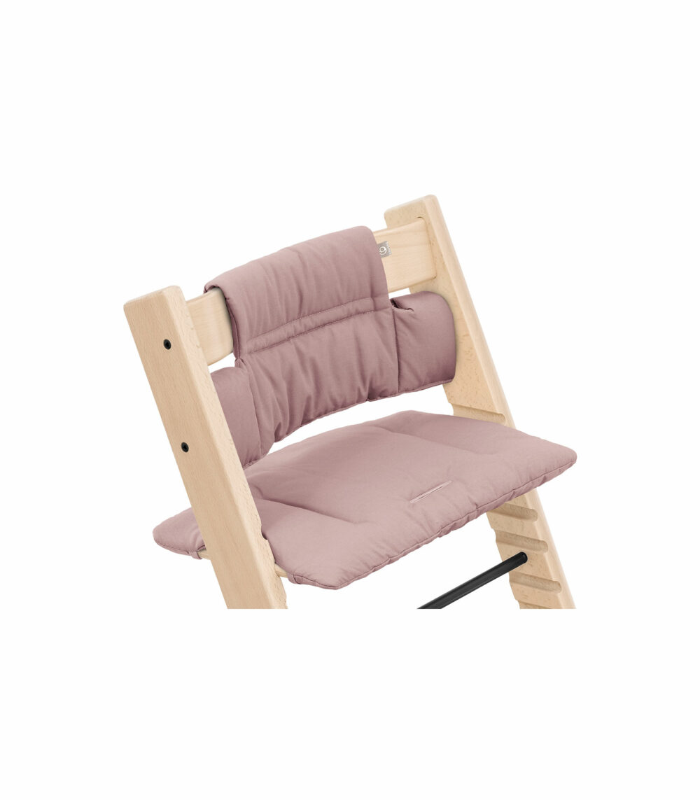 Tripp Trapp® chair Natural. Classic Cushion Heather Mauve.